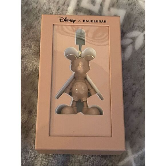 Disney x baublebar Mickey Mouse shiny nude skin beige tan Bag Charm/keychain - Picture 1 of 3